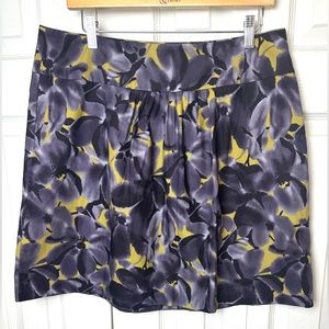 New J.CREW Belle Skirt Burnished Olive Green Purple Primrose Floral Print NWT